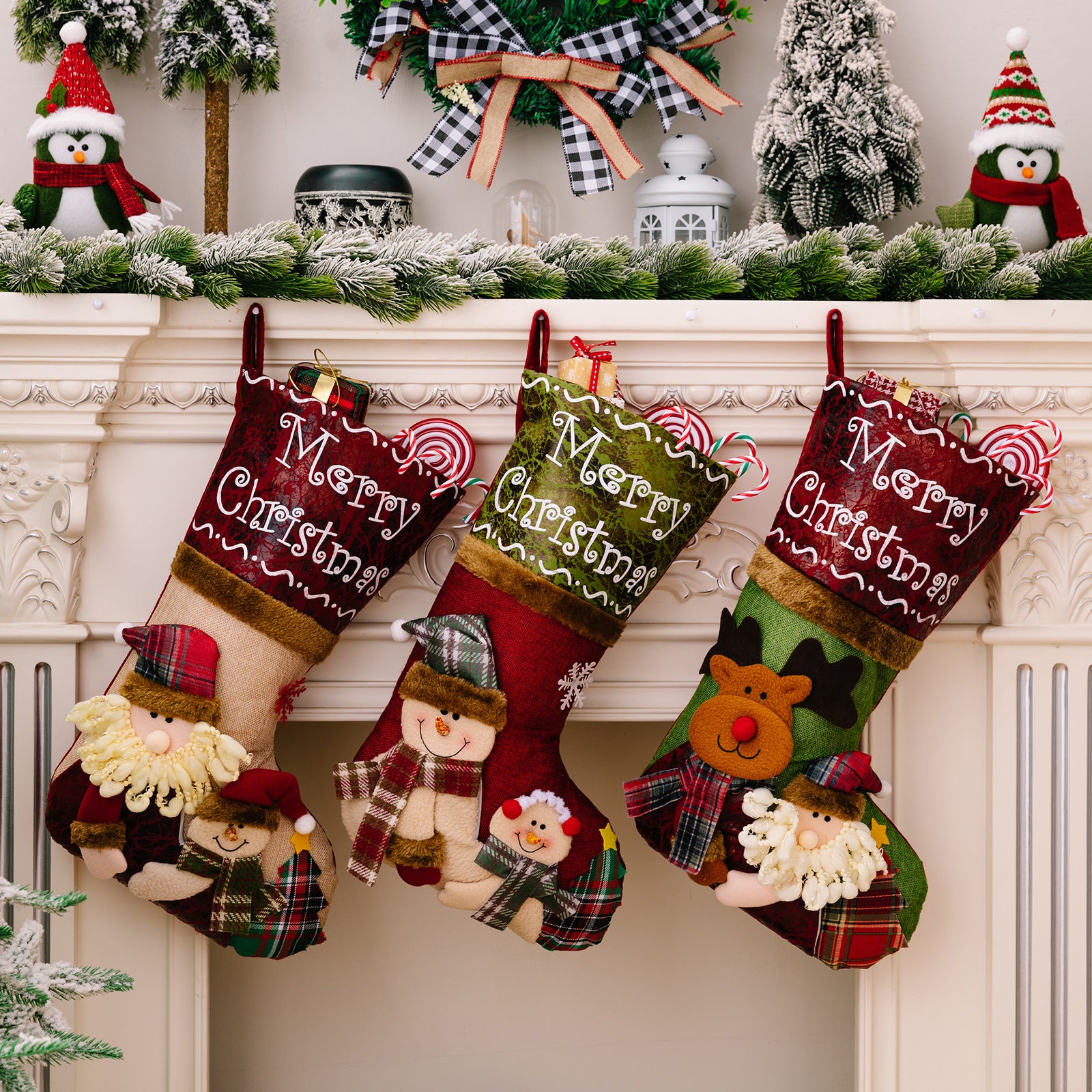 Christmas Decoration Products 3D Christmas Socks Cartoon Santa Claus Socks
