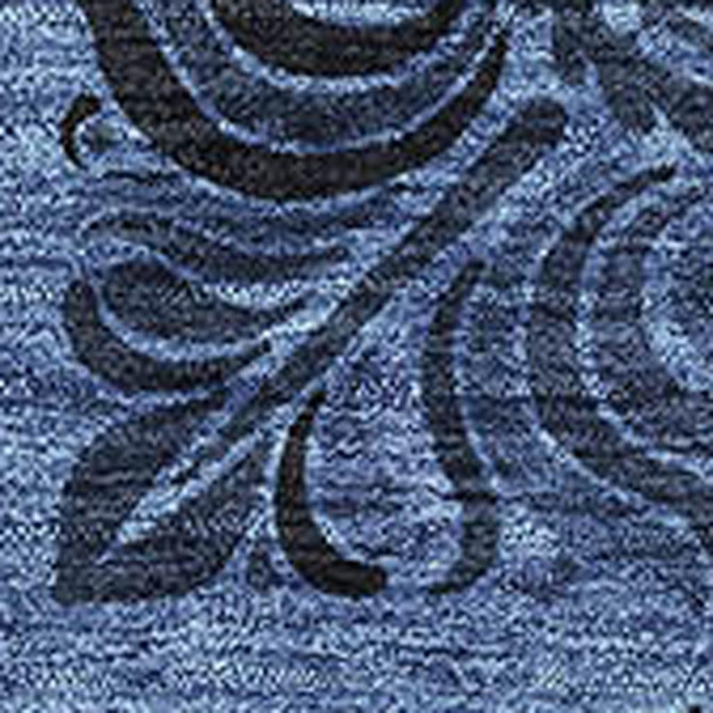 10' X 14' Denim Blue And Charcoal Medallion Washable Area Rug With UV Protection