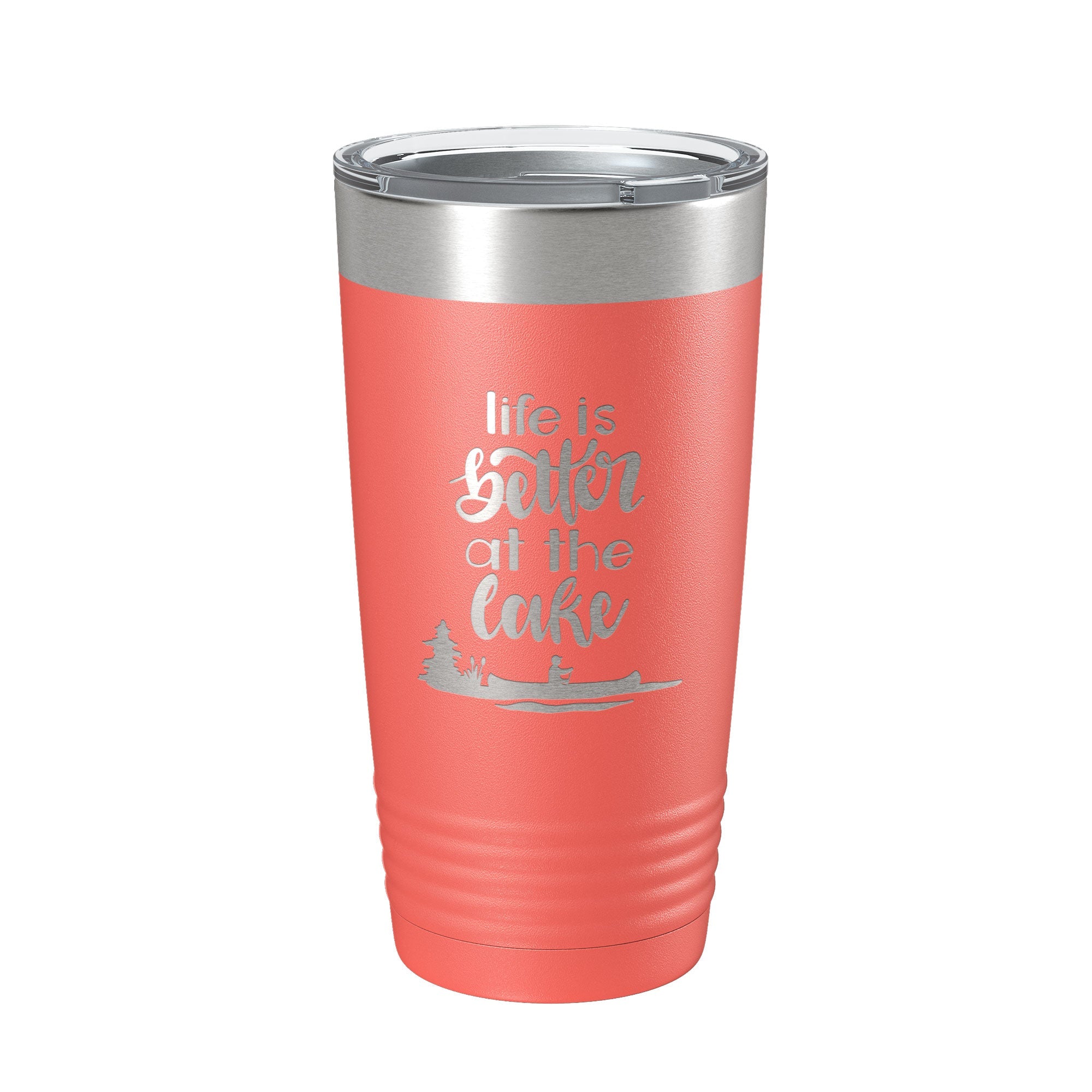 Life is Better at the Lake Lake Life Tumbler Travel Mug Insulated Laser Engraved Coffee Cup 20 oz