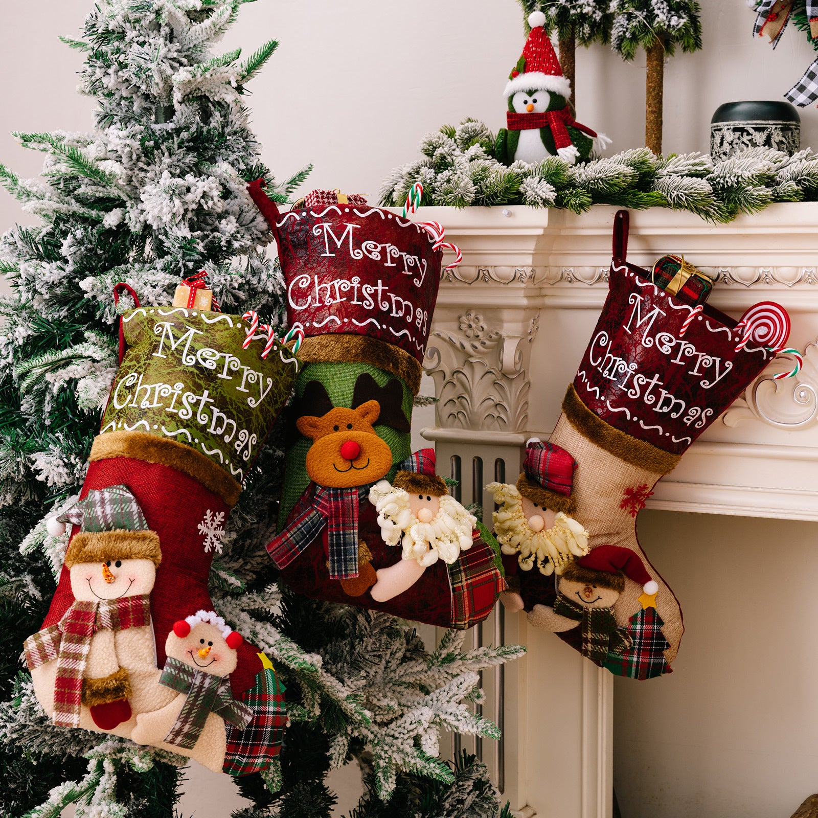 Christmas Decoration Products 3D Christmas Socks Cartoon Santa Claus Socks