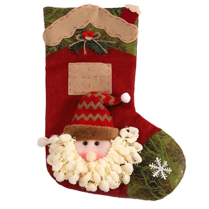 New Large Christmas Socks Candy Bag Pendant House Socks Christmas Decorations Christmas Socks Gift Bag
