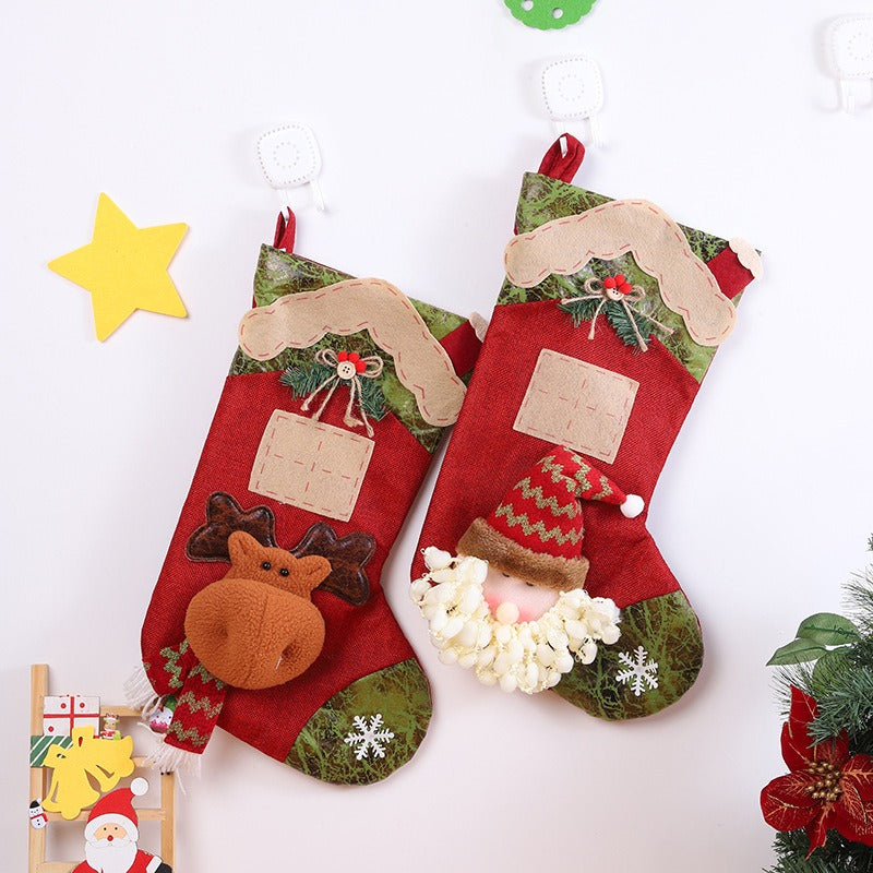 New Large Christmas Socks Candy Bag Pendant House Socks Christmas Decorations Christmas Socks Gift Bag